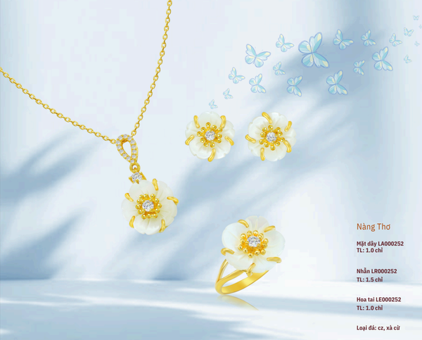 cu-mang-lai-ve-dep-tinh-te-sang-trong_60fda6ad167f4d6497a132a4c0663d46_grande Vòng cổ, nhẫn, hoa tai với đá CZ và xà cừ mang lại vẻ đẹp tinh tế, sang trọng