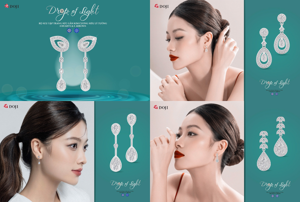 Bộ sưu tập Drop of Light gồm các mẫu bông tai kim cương được chế tác tinh xảo