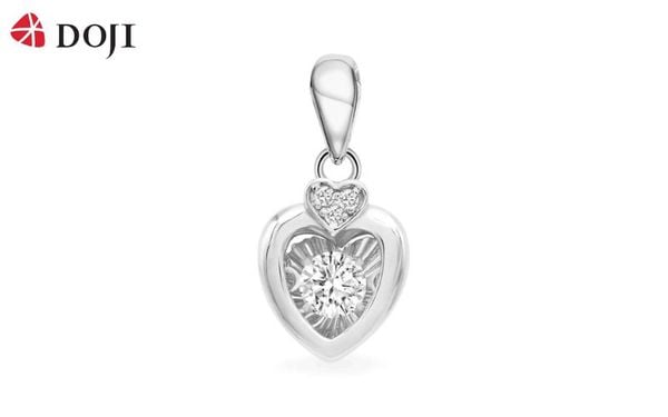 Mặt dây chuyền vàng trắng 14K làm nên tuyệt tác trang sức với độ phản chiếu lấp lánh