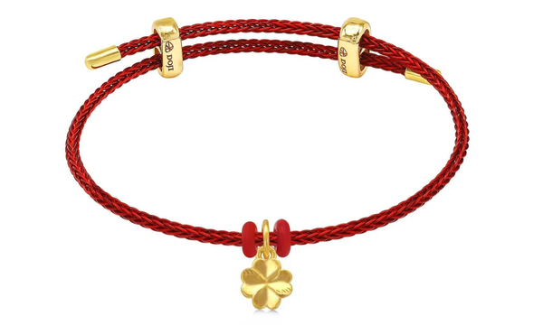 Vòng charm cỏ bốn lá vàng 24K DOJI BCE5005620A1XX1 mang ý nghĩa cầu may mắn, bình an và sự thịnh vượng