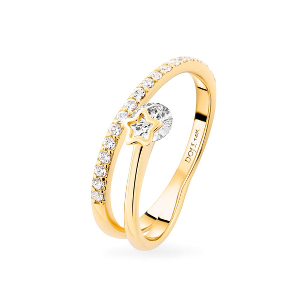 Nhẫn nữ vàng vàng 14K gắn đá CZ DOJI AFRJ000325F1CZ1 sang trọng, đầy sức hút